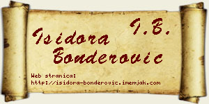 Isidora Bonderović vizit kartica